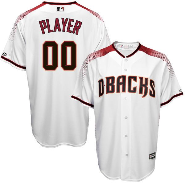 Youth Arizona Diamondbacks Majestic White Brick Custom Cool Base MLB Jersey